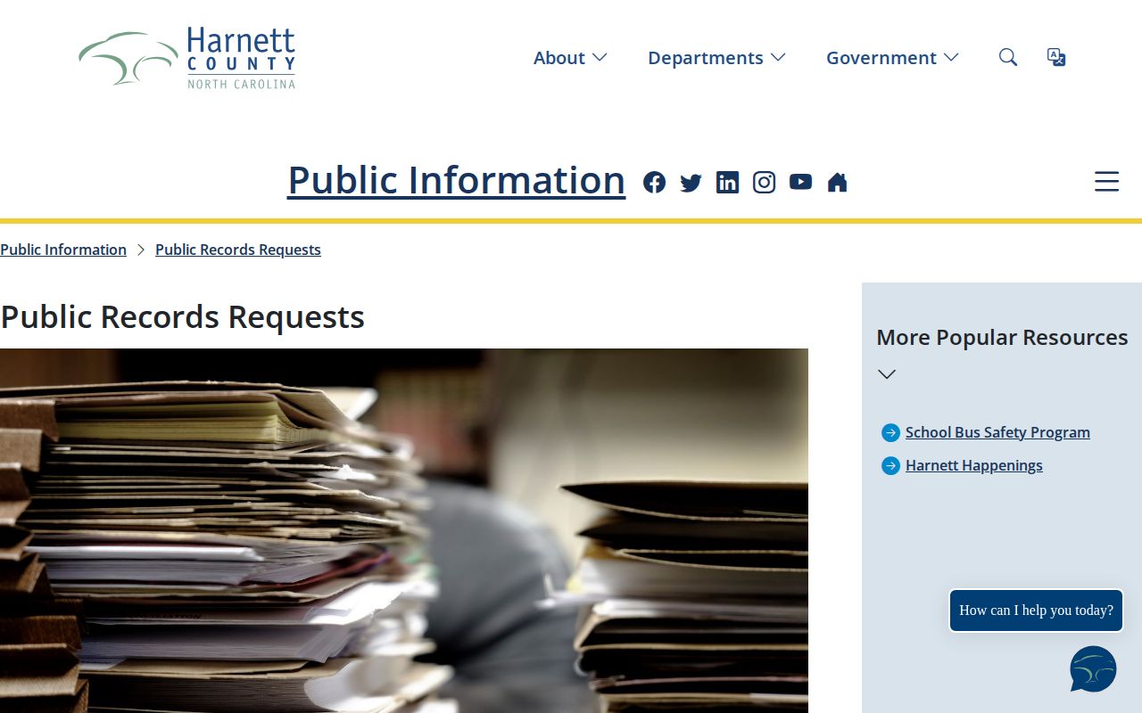 Harnett County release record request channels