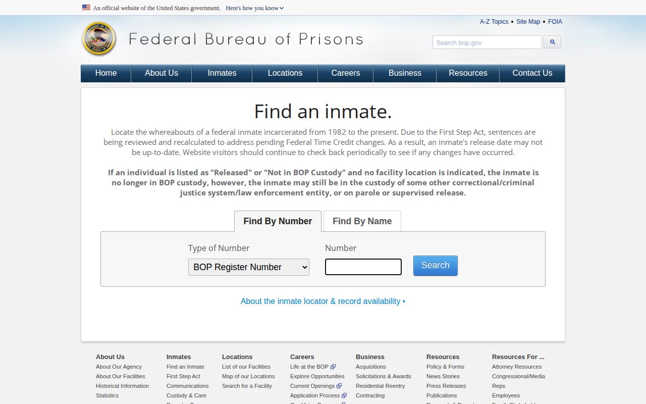 Federal locator for a Harnett County custody transfer or release